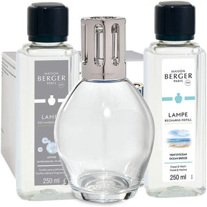 Lampe Berger Giftset - Starter Oval - Home Fragrance Diffuser - Includes 2 Fragrances So Neutral and Ocean Breeze - 250 milliliters - 8.45 Fluid Ounces