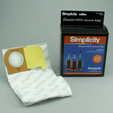 SIMPLICITY HEPA BAG 6PK SYNCHRONY MV 6CS TYPE W - Ballwinvacuum.com