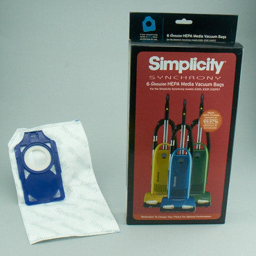 HEPA Bags 6 PK for S30 Synchrony Models Blue Bag Collar, Self-Sealing System - Ballwinvacuum.com